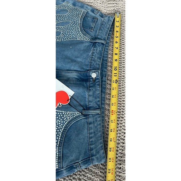 Cider Bling Fire Denim Mini Skirt 2XL y2k mcbling - Picture 5 of 6
